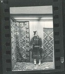 Contact print with image of textile exhibit