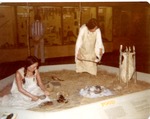 Pemmican pounding and stone boiling display, Provincial Museum, Edmonton, Alberta, Canada by B. Bush