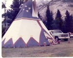 Tipi at Stoney encampment, Banff, Alberta, Canada by B. Bush