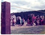 Tradionally dressed Stoney Indians, Banff, Alberta, Canada by B. Bush