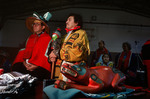 Members of the Tlingit Nation welcome a recently returned Bear Clan Totem during a ceremony in Angoon, Alaska, November 1, 2003 by Kevin Moloney